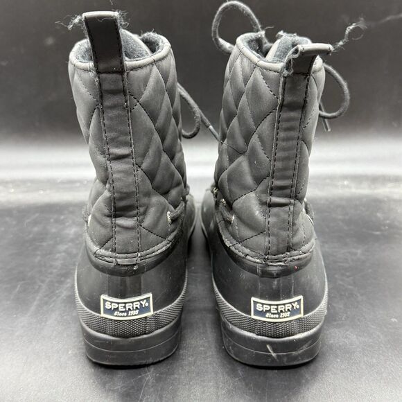 Sperry Top Sider Duck Boot womens size 10 Black Quilted Waterproof STS83693 - Picture 4 of 6